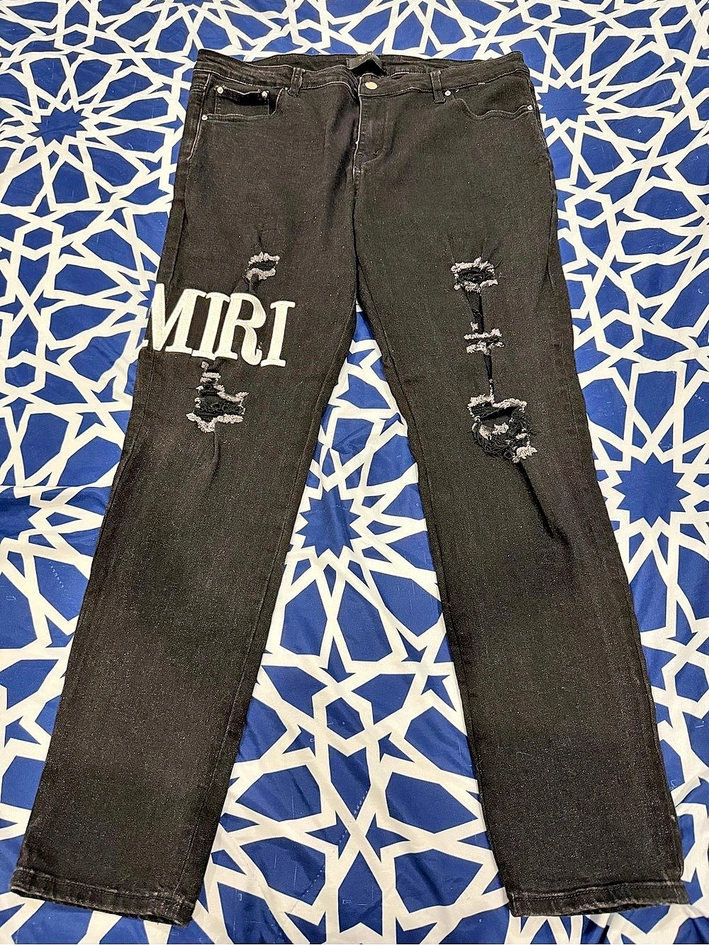 Amiri Core Logo Jeans Distressed Black Jeans Waist 40